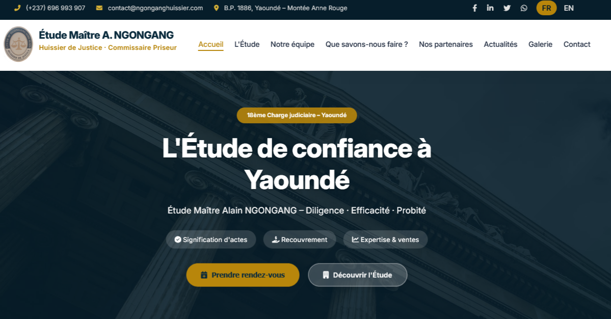Étude Maître Alain NGONGANG - Huissier de Justice à Yaoundé
