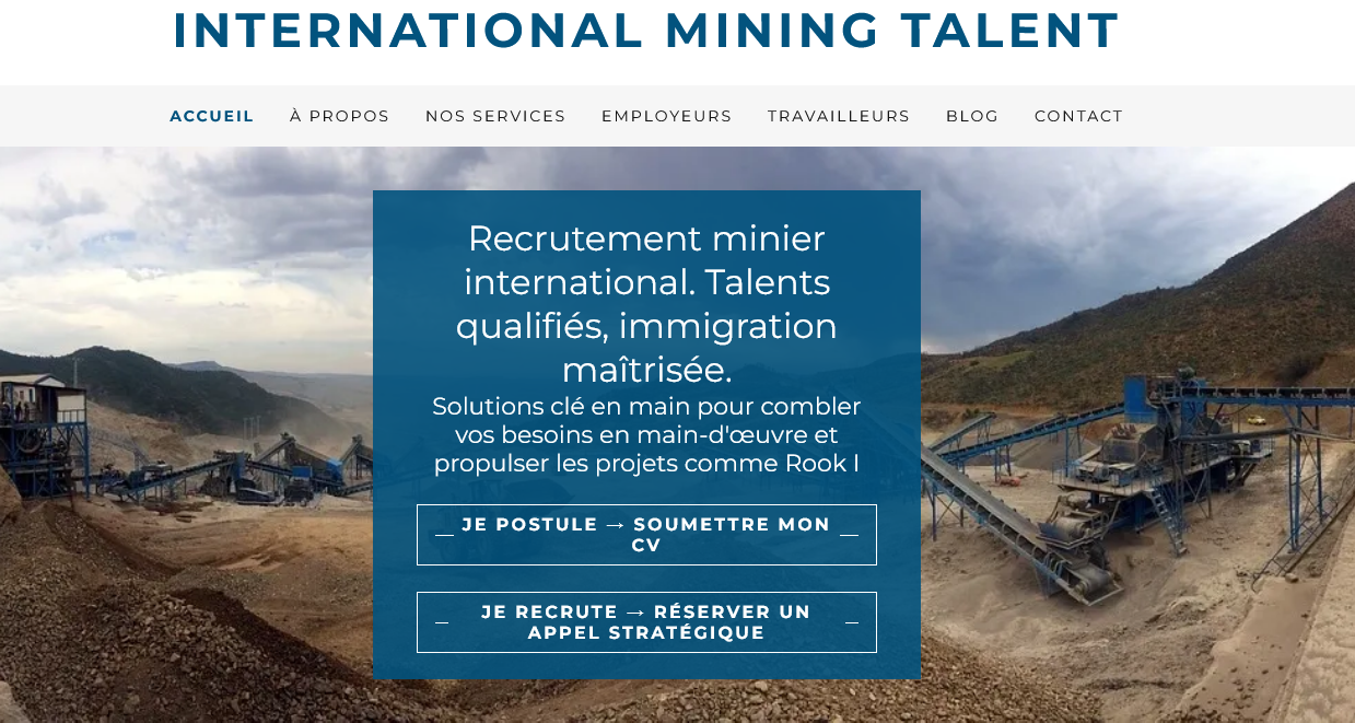 International Mining Talent - Recrutement pour l'Industrie Minière Canadienne